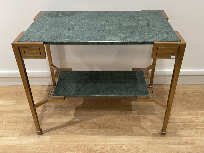 Marcel COARD (1889 – 1975), rare table console à deux plateaux, signée – Image 3